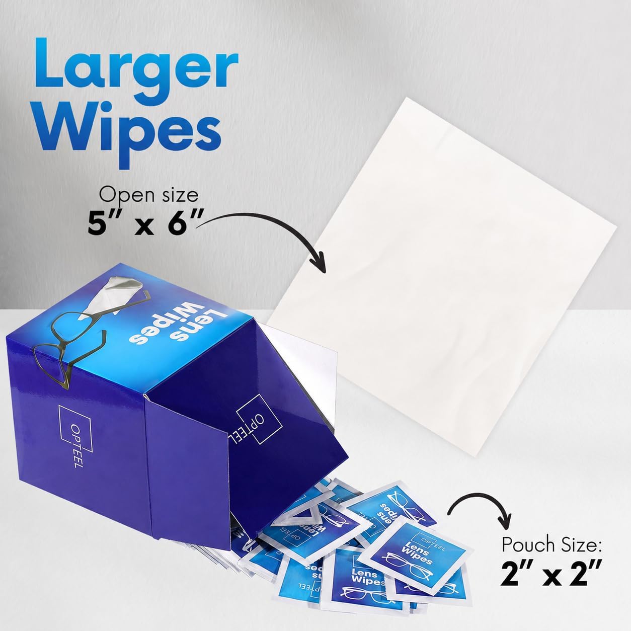 OPTEEL Lens Wipes for Eyeglasses - Pre-moistened Eyeglass Lens Cleaning Wipes - 500 Lens Wipes Individually Wrapped Sracth-Free Streak-Free Eye Glasses Wipes Lens Cleaner for Sunglass & Camera Lens - Image 4